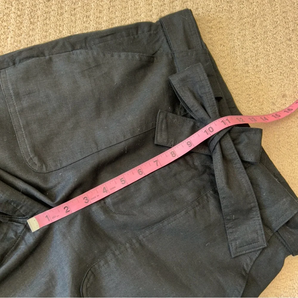 Banana Republic Black Linen Blend Belted Utility Pants